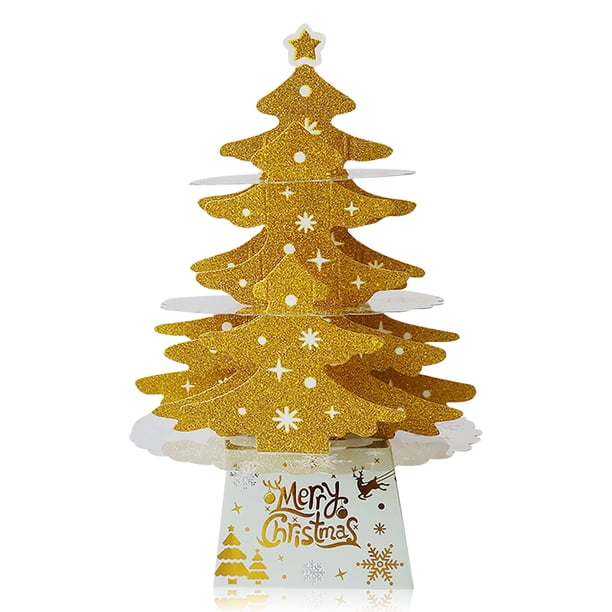 Mesa de árbol de Navidad Luz Artificial Decoración de Navidad Iluminación Batter Operado Brillo Regalo Mesa de comedor Juego de adornos para el hogar Oro kenally HA009324-02
