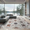 thumbnail image 2 of ODIKA 8'x10' Washable Area Rug Non-Slip Chair-Friendly Mat Print Paws Mixed Bones Spots Alfombra Para Perros Printed for Dining Room, Large Office, Lounge, 2 of 7