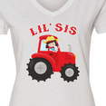thumbnail image 4 of Inktastic Farmer Tractor Little Sis Women's V-Neck T-Shirt, 4 of 5