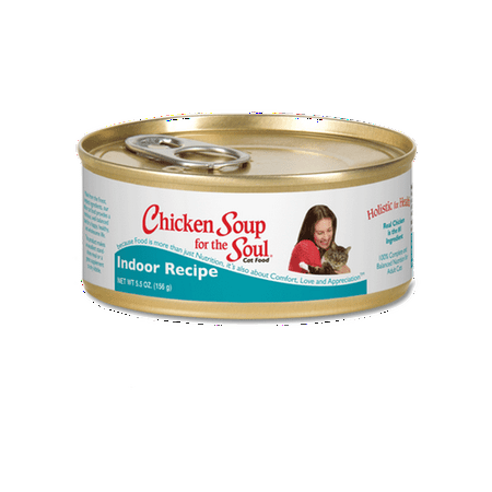 Chicken Soup for the Soul Indoor Hairball Cat Canned Cat Food, 5.5oz, Case of
