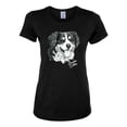 thumbnail image 2 of Border Collie Dog Lover Pet Owner Animal Lover Womens Graphic T-Shirt, Black, Small, 2 of 4