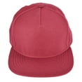 thumbnail image 3 of DALIX Premium 5 Panel Wool Blend Hat Flat Bill Cap Snapback (Maroon), 3 of 5