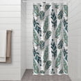 thumbnail image 2 of Blue Boho Tribal Feathers Pattern Shower Curtain 36"x72" ,Bathroom Decorative Shower Curtains Set with 12 Hooks,Modern Waterproof Washable Shower Curtain, 2 of 6