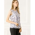 thumbnail image 4 of INSPIRE CHIC Women's Ruffle Chiffon Sleeveless Floral Top, 4 of 6