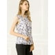 thumbnail image 4 of INSPIRE CHIC Blusa Floral Sin Mangas De Gasa Con Cuello Redondo Y Volantes Para Mujer Beige M, 4 of 6