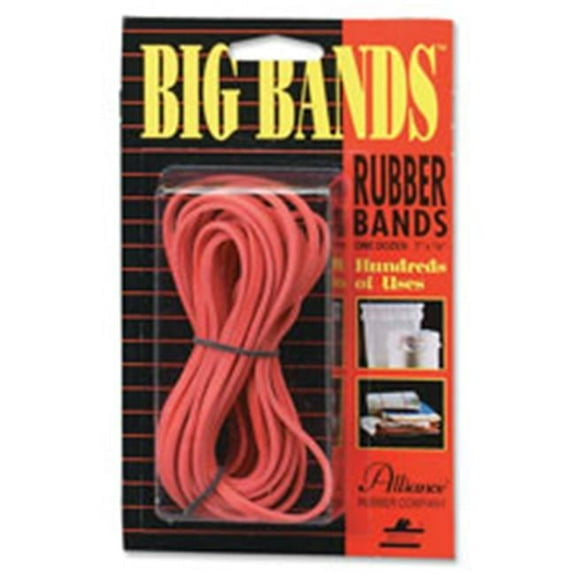Alliance Rubber Company  Big Rubber Bands- 117B-7 in. x .13 in.- 12-PK- Red