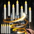 thumbnail image 6 of Begzeat 12 Pcs Floating Candles with Wand,Hanging Candles with Timer,Magic Deco Candles Flickering Warm Light,Flameless Taper Candles with Wand Remote,LED Candlesticks for Birthday Halloween Party Dec, 6 of 8