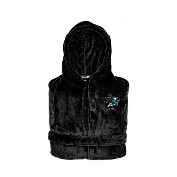 Unisex ISlide Black San Jose Sharks Phantom Hooded Bathrobe