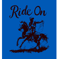 thumbnail image 2 of Cowboy "Ride On" Adult Blue Long Sleeve Hoodie-Large, 2 of 3