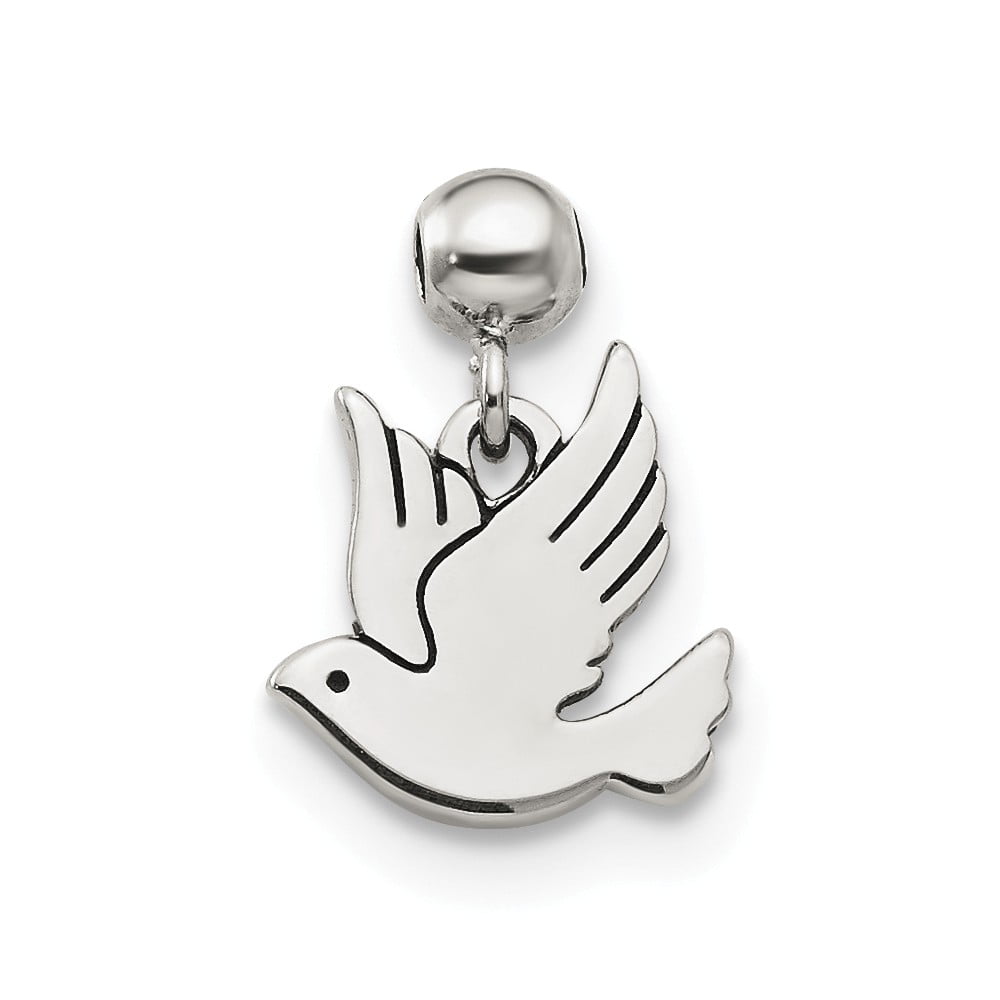 White Sterling Silver Charm Pendant Themed 13.2 mm 5.1