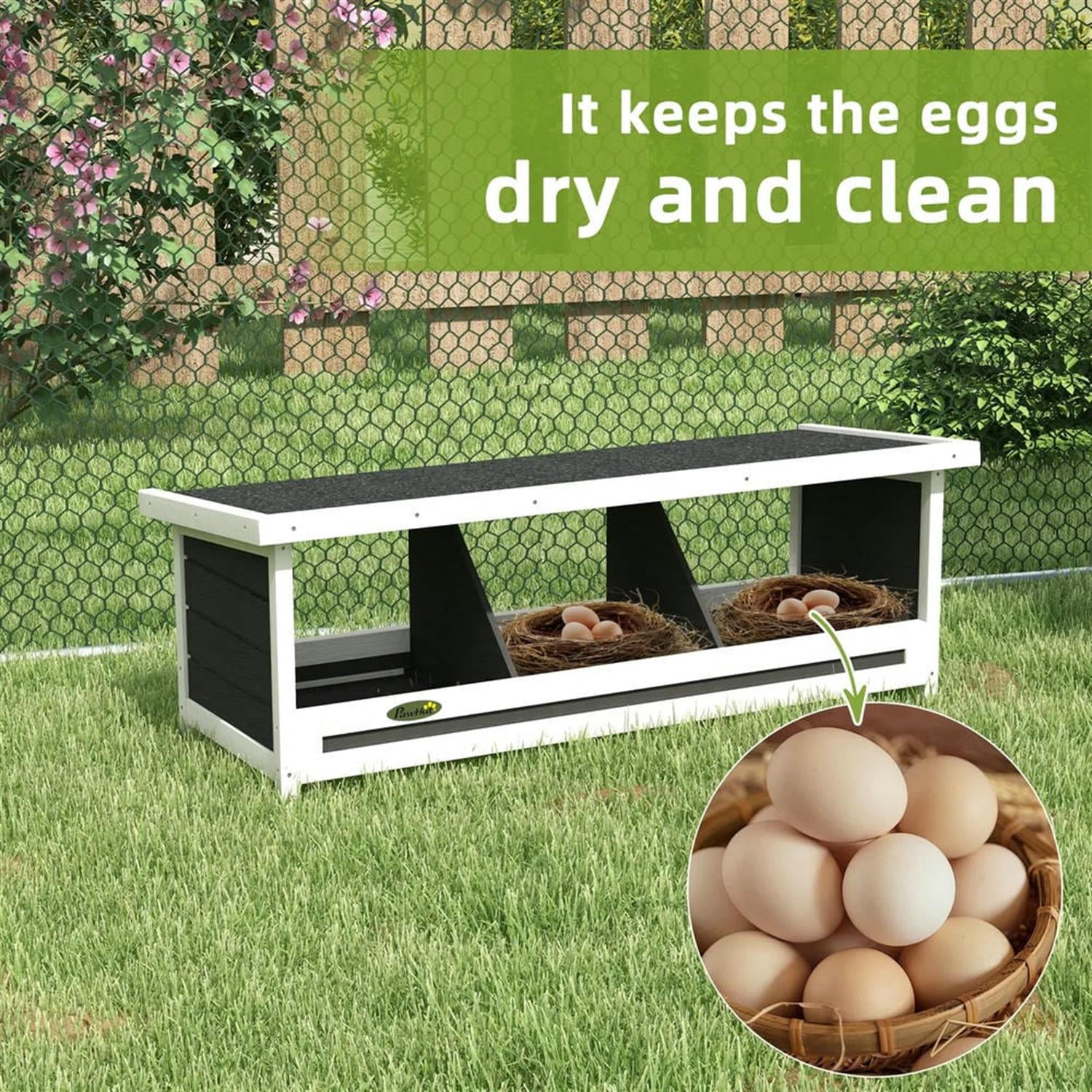 resenkos Wood Chicken Nesting Box, Chicken Coop Accessories with Asphalt Roof, Versatile Use Wood Nesting Boxes for Hens, Gray