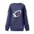 thumbnail image 7 of Sorvello Women's Football Graphic Sweatshirt Game Day Pullover Soft Breathable Cozy Long Raglan Sleeve Streetwear Fall Casual Athletic Top for Women Navy M, 7 of 7