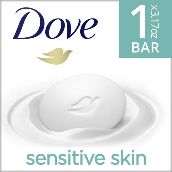 Dove Beauty Moisturizing Cream Bar Soap For Sensitive Skin, Unscented - 3.15 Oz