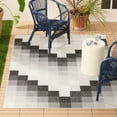 thumbnail image 2 of NICOLE MILLER NEW YORK Patio Country Ombre Chevron Indoor Outdoor Area Rug, UV Fade Resistant, Low Pile, Black/Cream, 9'2"x12'5", 2 of 10
