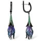 thumbnail image 5 of Pendientes de tulipán Pendientes colgantes de flores esmaltadas Joyería fina hecha a mano, Esmalte, C, 5 of 5