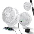 thumbnail image 1 of Ventilador para carrito de golf MAGOLFIN recargable de 1200 mAh, 3 velocidades, blanco, 1 of 8