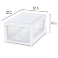 thumbnail image 3 of Cajón de almacenamiento Sterilite 20518006PK2 de plástico apilable, 2 unidades, blanco, 3 of 9