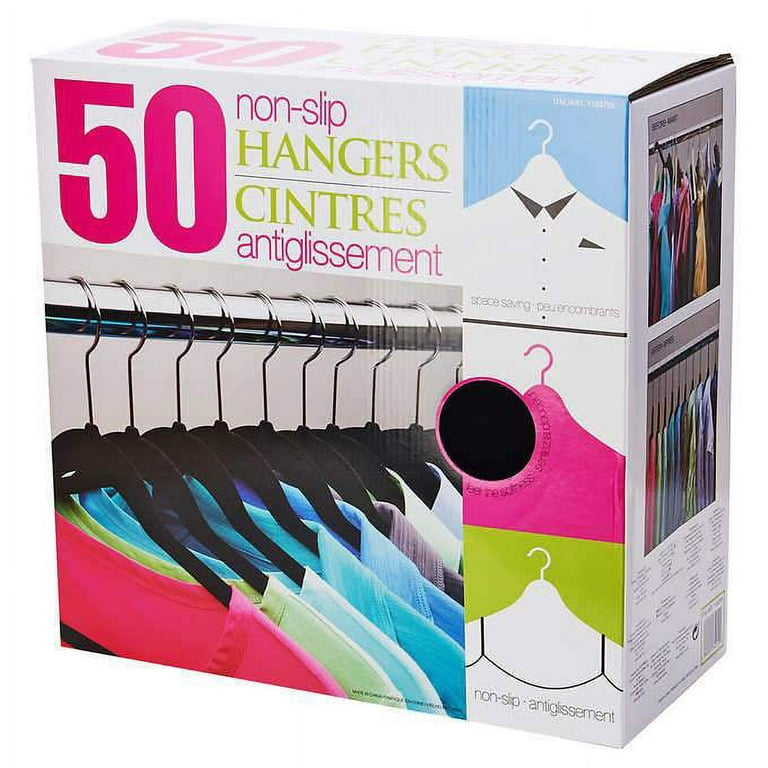 Plastic Hangers 50 Pack Heavy Duty Dry Wet Clothes Hangers with Non-Slip  Pads Space Saving 0.2 Thickness Super Lightweight Organizer