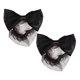 thumbnail image 1 of 2 piezas elástico moño lazo tocado pelo redecilla pasador de red accesorios de clip de malla para dama mujer oficina de baile (negro), 1 of 6
