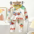 thumbnail image 2 of xaweyi Toddler Boys Girls Cute Cartoon Print Long Sleeve Homewear Set Breathable Comfortable 2 Piece Loungewear Outfit for Autumn Winter Size 7-8 Years, 2 of 4