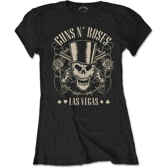 Guns N Roses Chapeau Haut de Forme Femme, & Pistolets Las Vegas T-Shirt