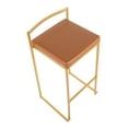 thumbnail image 5 of LumiSource Fuji Stacker 30" Fixed-Height Barstool - Set of 3 in Gold Steel, Camel PU color, 5 of 10