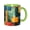 Green, variant on Colorful Plate Square Coffee Mug Fun Custom Ceramic Mugs 11oz Sky Blue