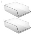 thumbnail image 1 of 2pcs Multifunctional Storage Box Transparent Plastic Arc Design Multi-use Fruit Beer Storage Rack Fo-zzy, 1 of 5