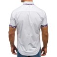 thumbnail image 3 of SwiftWear Men Polyester Short Sleeve Turndown collar Plaid Tshirts White M, 3 of 5