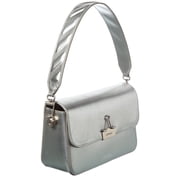 Off-White™ Binder Medium Leather Clutch, Metallic
