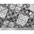 thumbnail image 1 of Soimoi polyester Crepe Fabric Check & Quatrefoil Patchwork Decor Fabric Printed Yard 52 Inch Wide, 1 of 3
