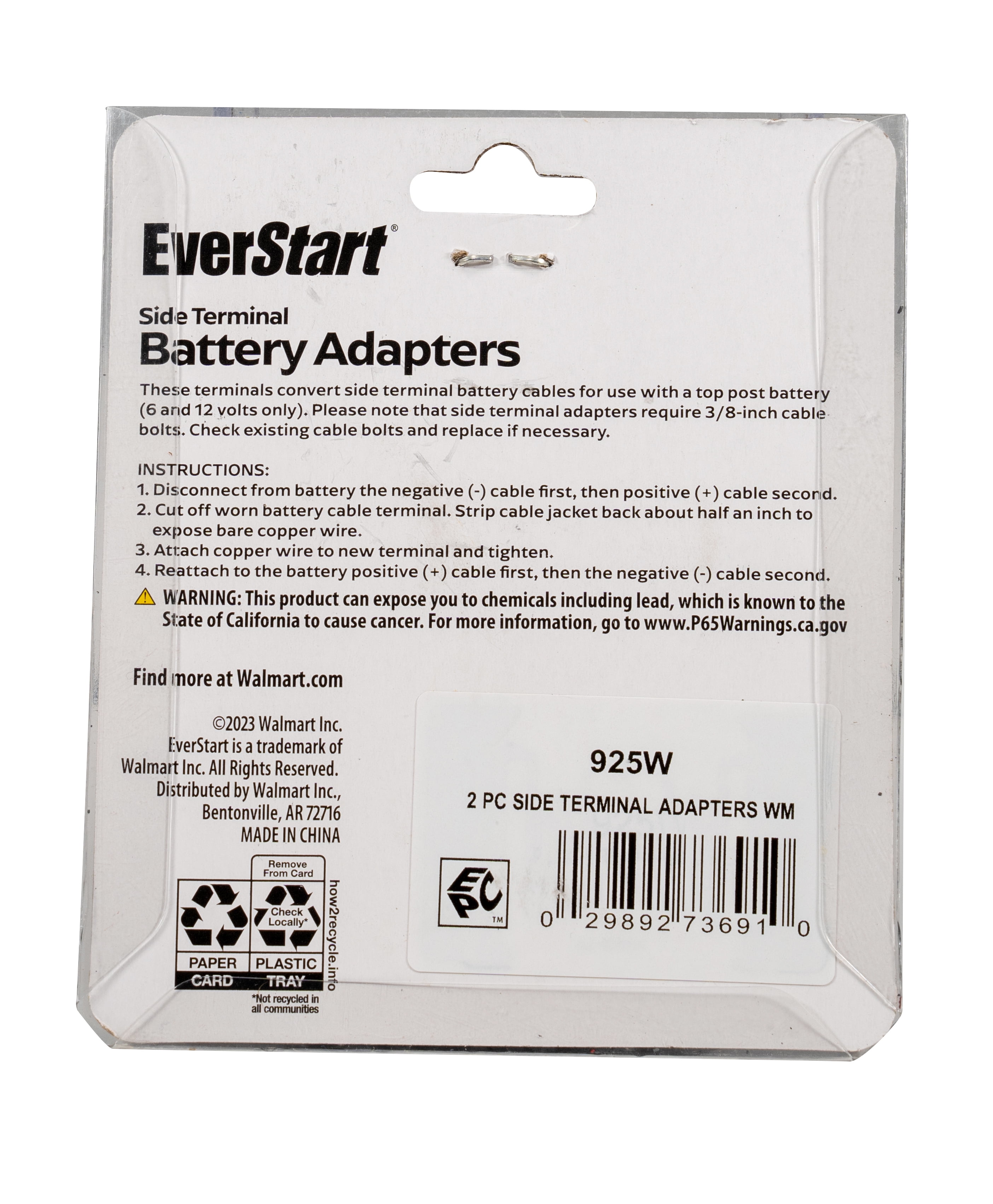 Everstart 925W 6-12-Volt Battery Side Terminal Adapters
