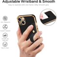 thumbnail image 3 of iPhone 13 Case, Phone Case iPhone 13, Slim Fit Soft TPU with Adjustable Wristband Kickstand Scratch Resistant Shockproof Protective Phone Cover for Apple iPhone 13 6.1 Inch 2021, Black Golden, 3 of 9