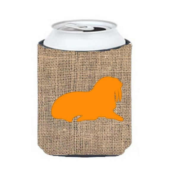 Walrus Burlap and Orange Can or Bottle  Hugger