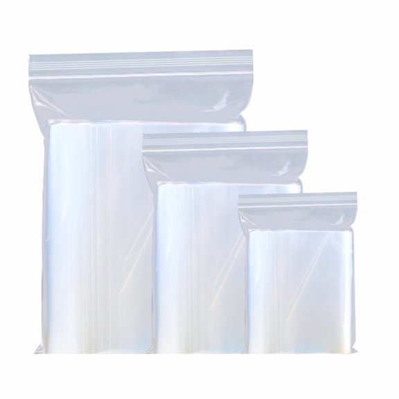 Mdesiwst 100Pcs/Set Clear Reclosable Zipper Bags, Zip Poly Bags with Resealable Lock Seal Zipper for Candy Jewerly Vitamins Beads Crafts Photos
