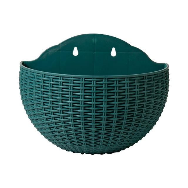 Faithtur Flower Basket, Solid Color Wall-Mounted Half Round Flowerpot Vase