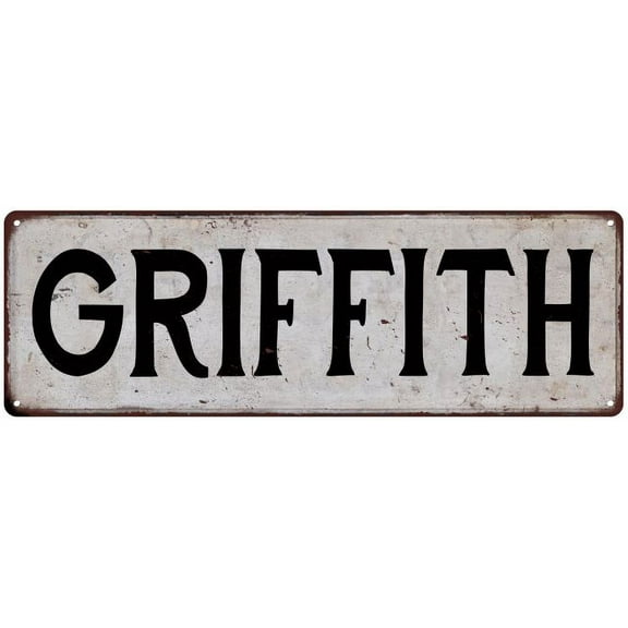 GRIFFITH Vintage Look Rustic Chic Metal Sign 8x24 108240036872