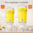 thumbnail image 2 of 2-Pack 1.6 Gallon Drink Dispenser with Stand, Clear Plastic Beverage Container for Parties, 2 of 8