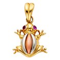 thumbnail image 2 of Wellingsale 14K Tri 3 Color Gold Polished Frog Charm Pendant, 2 of 4