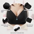 thumbnail image 4 of Amidoa No Underwire Womens Bras Large Bust Push-up Black Solid Bra Brasiers Women M, 4 of 7