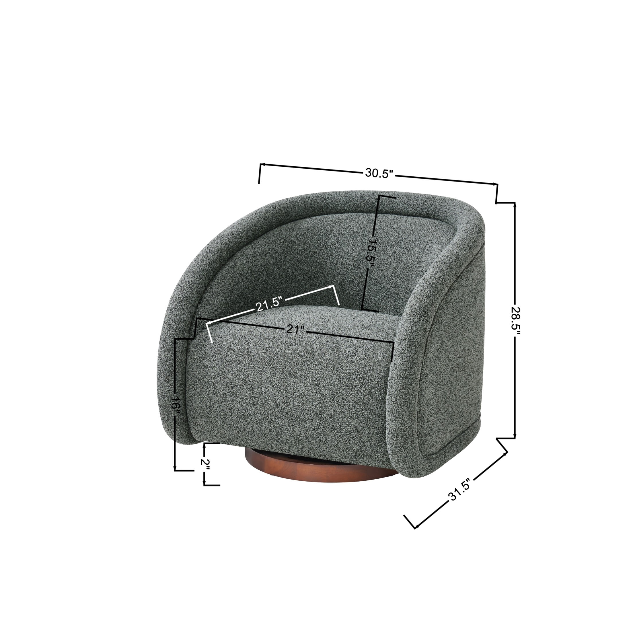 Christopher Knight Home Bouclé Swivel Accent Chair with 360 Rotating Base, Green