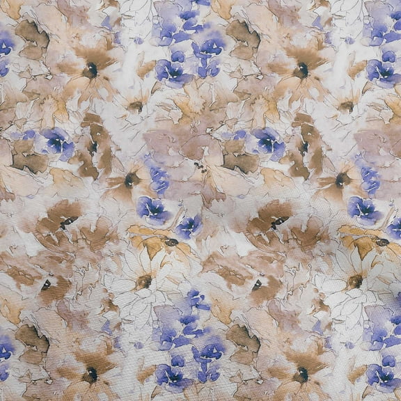 oneOone Polyester Spandex Brown Fabric Abstract Floral Craft Projects Decor Fabric Printed By The Yard 56 Inch Wide-1ra