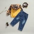 thumbnail image 3 of ITFABS Leopard/Flower Print Hoodie + Ripped Jeans + Bowknot Headband, 3 of 8