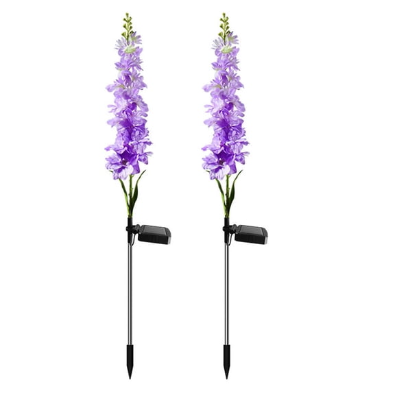 Solar Hyacinth Floor Lamp Pathway ABS Silk Cloth Waterproof Stainless Steel Yard 75cm Garden Decoration