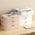 thumbnail image 3 of Unatoiry Simple And Fashionable Vanity Organizer For Office And Home Matte Texture Is Simple And Fashionable Plastic green, 3 of 6