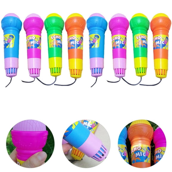 GETAJGHSD Children's Microphone Toy for Themed Parties Echo Simulation Props 7.5X2.4in 8Pcs