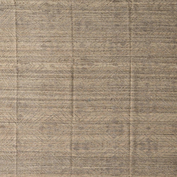 Ahgly Company Machine Washable Indoor Square Abstract Brown Sugar Brown Area Rugs, 6' Square