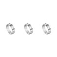 thumbnail image 2 of letairis Bague Creuse en Acier Inoxydable 18mm Argent Couple Classique 3Set, 2 of 6