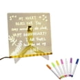 thumbnail image 1 of Led Note Board With Colors, Acrylic Dry Erase Board With Light, Glowing Acrylic Message Marker Boar 15x15cm, 1 of 5