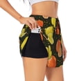 thumbnail image 2 of Bixox Women's Orange Lemon pattern 2 in 1 Running Shorts - Lightweight Athletic Workout Gym Yoga Shorts Liner with Pockets - X-Large, 2 of 7